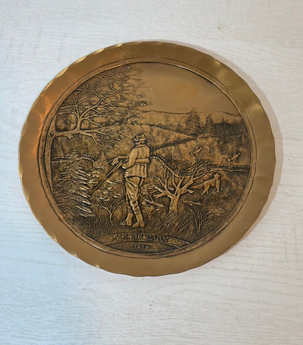 Vintage Wendell August Forge Solid Bronze Plate Featuring 1989 I'll Be Darn